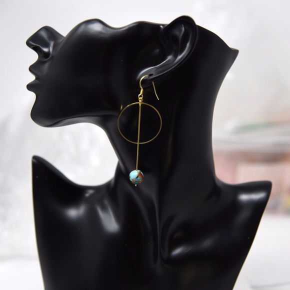 Original Design Handmade Brass Wire Earrings - Picture 3 of 7
